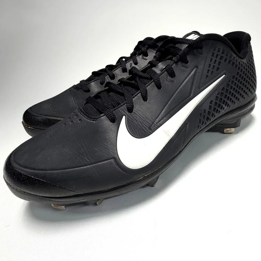 Nike Zoom Baseball Cleats Mens 12‎ Metal Spikes Black White 538553-010